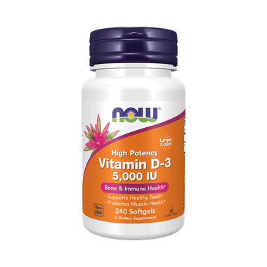 Now Vitamin D3 (Cholecalciferol) 5000IU | Softgel For Strong Bones & Immunity