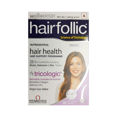 Wellwoman Hairfollic Tablet With Collagen, Zinc & Selenium | For Hair Health | Gluten-Free