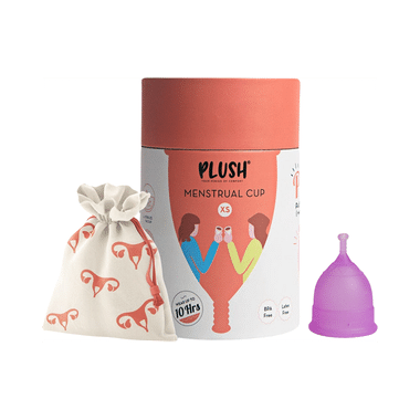 Plush Reusable Menstrual Cup with Cotton Carry Pouch XS