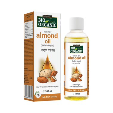 Indus Valley Bio Organic Cold Pressed Sweet Almond Oil For Hair & Skin