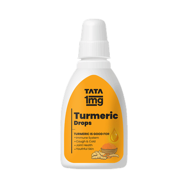 Turmeric Drops with Piperine, Haldi Drops, Supports Immune System & Reduces Joint Pain | by Tata 1mg