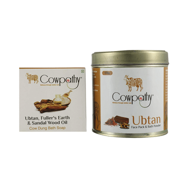 Cowpathy Combo Pack Of Ubtan Face Pack 175gm And Ubtan Soap 75gm