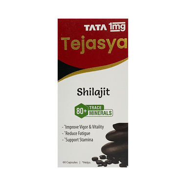 Shilajit Capsules 500mg Pure Herb | Supports Vigour, Stamina & Vitality | by Tata 1mg Tejasya