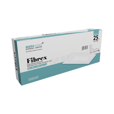 Medica Fibrex Non-Woven Adhesive Dressing With Non-Adherent Pad 10cm X 30cm