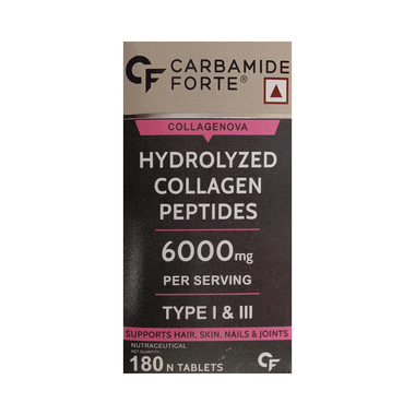 Carbamide Forte Hydrolyzed Collagen Peptide  6000 mg Type I & III  | for Hair, Skin, Nails & Joints Tablet
