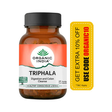 Organic India Triphala Veg Capsule | Eases Constipation & Supports Digestion