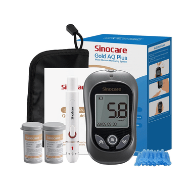 Sinocare Gold AQ Plus GlucoMeter Diabetes Testing Kit