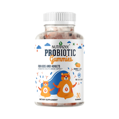 Nutrazee Probiotic Gummies for Kids and Adults No Added Sugar Orange