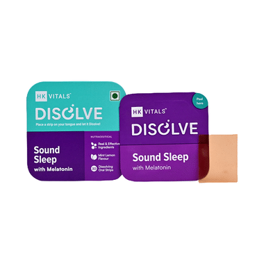 Healthkart HK Vitals Disolve with 5mg Melatonin | Strips for Sleep Support | Flavour Mint Lemon