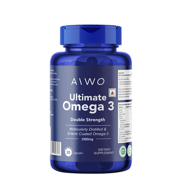 AIWO Ultimate Omega 3 Double Strength Fish Oil 1000mg For Heart Health | Capsule