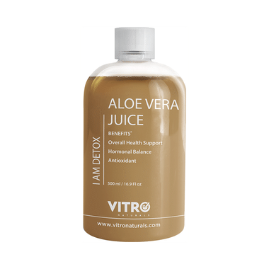 Vitro Naturals I Am Detox Aloe Vera Juice With Pulp For Digestive,Skin & Hair Health