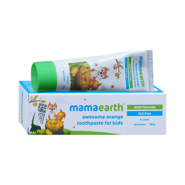 Mamaearth Toothpaste For Kids | Awesome Orange 4+ Years