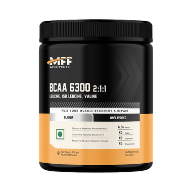 MyFitFuel BCAA 6300 (2:1:1) With Leucine, Iso-Leucine, Valine Powder Unflavoured