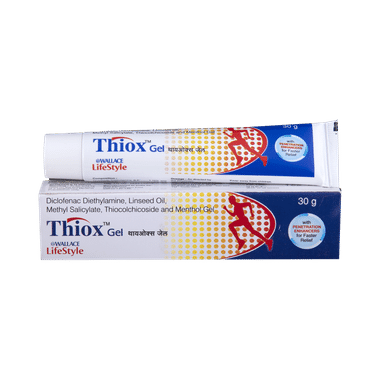 Thiox Gel with Diclofenac Diethylamine & Menthol | For  Joint Pain, Neck Pain, Back Pain & Muscle Pain