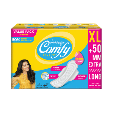 Amrutanjan Comfy Snug Fit Sanitary Pads Dry XL