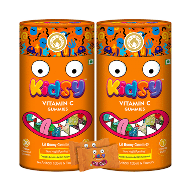 Mom & World Kidsy Vitamin C Gummies (30 Each) Orange Flavoured