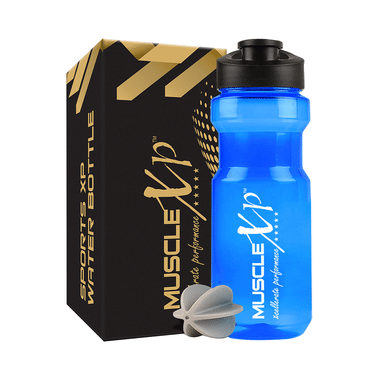 MuscleXP Aqua Blue Sports Water Bottle with Blender Ball
