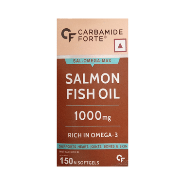 Carbamide Forte Salmon Fish Oil With 1000mg | Rich In Omega 3 | | Softgel Capsule For Heart, Joints, Bones & Skin Health