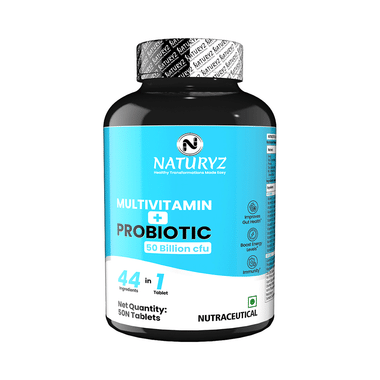 Naturyz Multivitamin With Probiotics 50 Billion CFU & Prebiotics For General Health