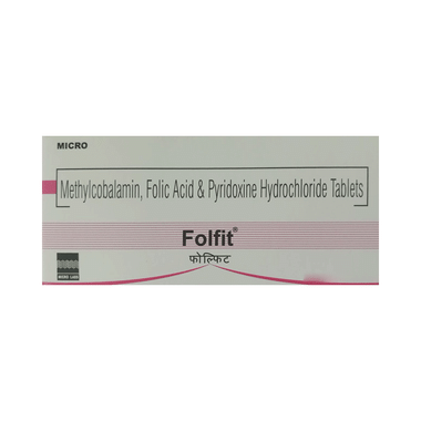 Folfit Tablet with Mecobalamin, Folic Acid & Pyridoxine Hydrochloride