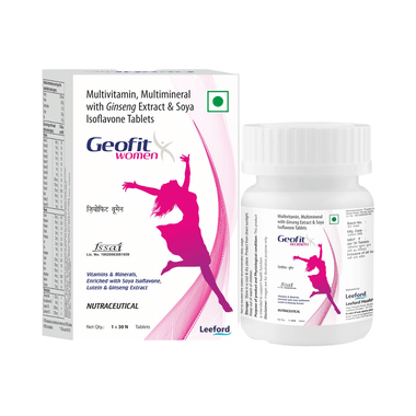Geofit Women With Multivitamin, Multimineral, Ginseng & Soya Isoflavone | For Energy, Hair & Immunity | Tablet
