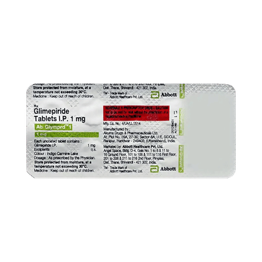 एबी ग्लायम्पर्ड 1mg टैबलेट