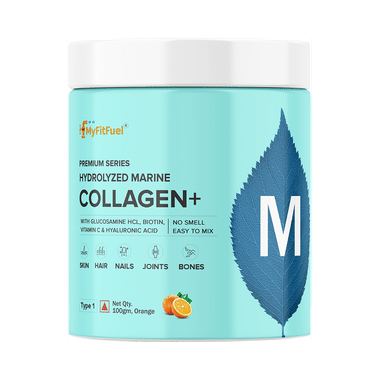 MyFitFuel Premium Series Hydrolyzed Marine Collagen+ With Glucosamine Orange