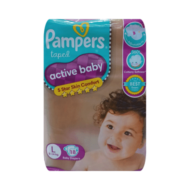 Pampers Active Baby with Comfortable Fit | Size Diaper Large