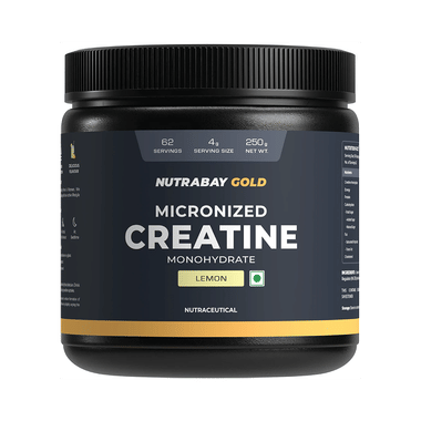 Nutrabay Gold Micronized Creatine Monohydrate Powder Lemon