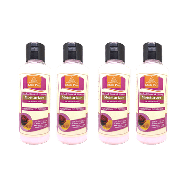 Khadi Pure Herbal Rose & Honey Moisturizer (210ml Each)