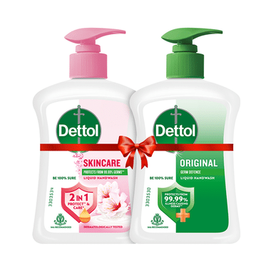 Dettol Combo Pack Of Skincare Liquid Handwash & Original Liquid Handwash (210ml Each) Buy 1 Get 1 Free