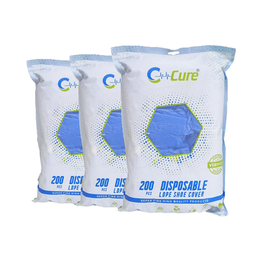C Cure Disposable Plastic LDPE Shoe Cover With Zipper Pack (200 Each)
