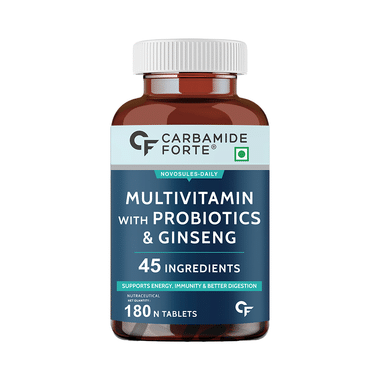 Carbamide Forte Multivitamin with Probiotics & Ginseng | For Energy, Immunity, Bones & Gut Health | Tablet