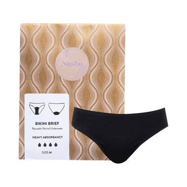 Nushu Bikini Brief Menstrual Panty Large Black