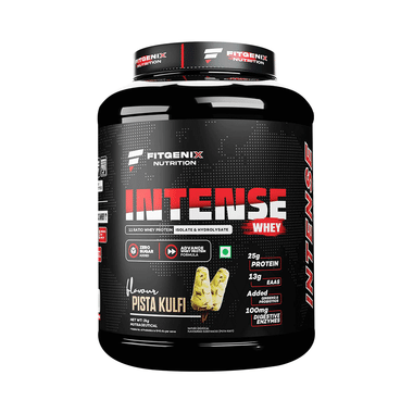 Fitgenix Nutrition  Intense Whey 1:1 Ratio Whey Protein Isolate & Hydrolysate  Powder Pista Kulfi