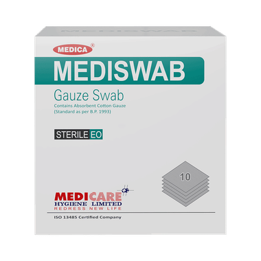 Medica Mediswab Gauze Swab Sterile E/O 10cm X 10cm X 12ply