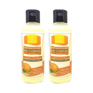 Khadi Pure Herbal Orange & Lemongrass SLS And Paraben Free Hair Conditioner (210ml Each)