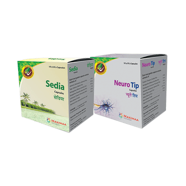 Proyurveda Combo Pack of DE Stress Neurotip, 100Caps & Sedia, 100Caps