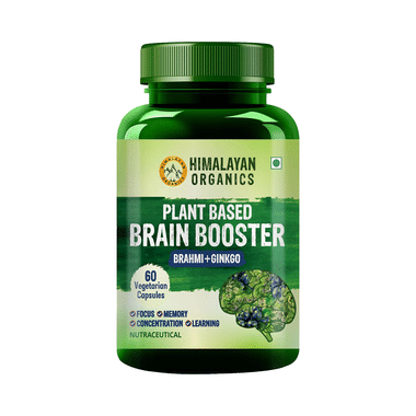 Himalayan Organics Plant Based Brain Booster Vegetarian Capsule with Ginkgo Biloba and Brahmi  Healthy Brain