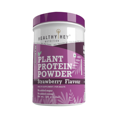 HealthyHey Nutrition Vegan Plant Protein Powder Strawberry