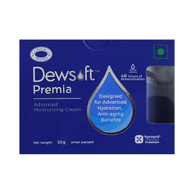 Dewsoft Premia Advanced Moisturising Cream | Non-Comedogenic & Paraben Free Face Care Product | Dermatologically Tested | Derma Care | For Advanced Hydration