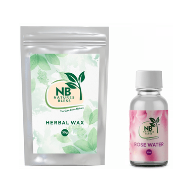 Natures Bless Herbal Wax Powder With 30ml Rose Water Free