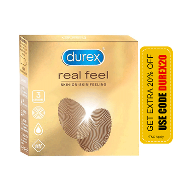 Durex Real Feel Latex-Free Condom | Suitable for Use with Lubes