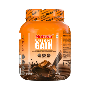Patanjali Nutrela Weight Gain Supplement With Glutamine, Protein & Permitted Botanical Extracts Chocolate