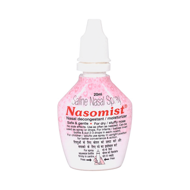 Nasomist Saline Nasal Spray | Nasal Decongestant & Moisturizer For Dry & Stuffy Nose
