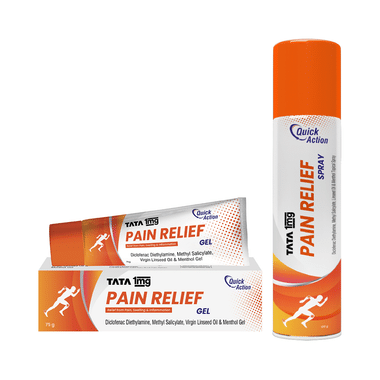 Combo Pack Of Tata 1mg Pain Relief Spray (100gm) & Tata 1mg Pain Relief Gel (75gm)