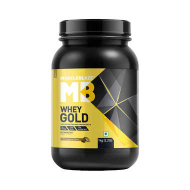 MuscleBlaze Whey Gold 100% Whey Protein Isolate | With Digestive Enzymes | Powder For Muscle Synthesis | Flavour Powder Mocha Cappuccino