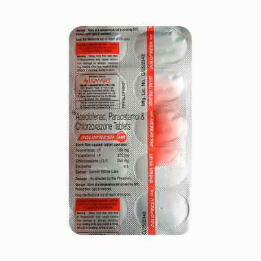 डोलोफ्रेश एम आर 100mg/325mg/250mg टैबलेट