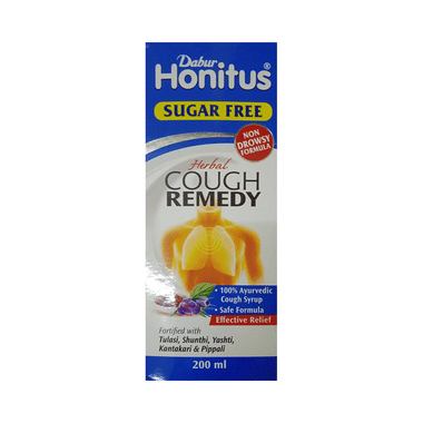 Dabur Sugar Free Honitus Honey-Based Cough Syrup | Fast Relief From Cough, Cold & Sore Throat | Non-Drowsy