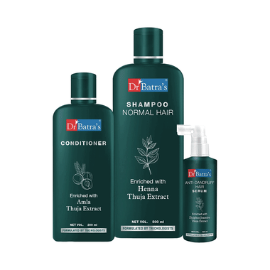 Dr Batra's Combo Pack of Anti-Dandruff Hair Serum 125ml, Conditioner 200ml and Shampoo 500ml